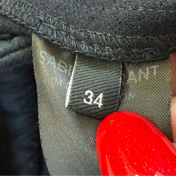 ISABEL MARANT GRAY BLACK WOOL STRETCHY KNIT HIGH WAISTED LEGGING PANTS - Picture 8 of 9